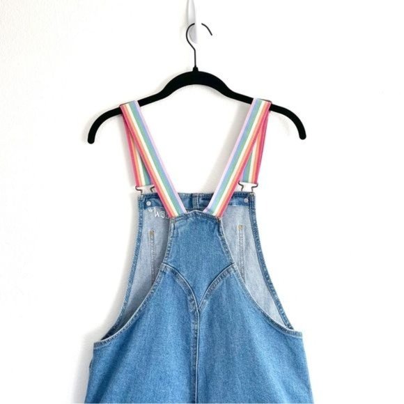 Pride Overalls Target Denim Rainbow Embroidered Shortalls Queen Graphic Small - Picture 12 of 16
